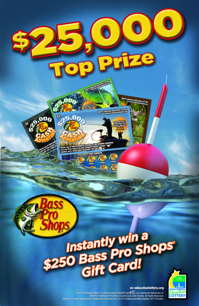 NC Education Lottery Bass Pro Instant Scratch-Off Poster